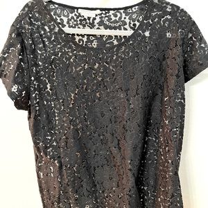VanHeusen Black Lace Top, Size XL